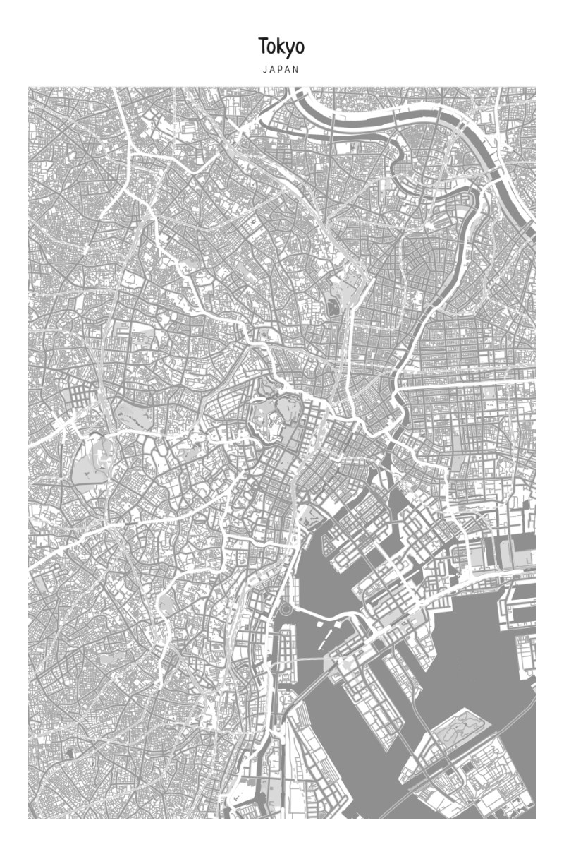 Tokyo map poster by Mapidoo