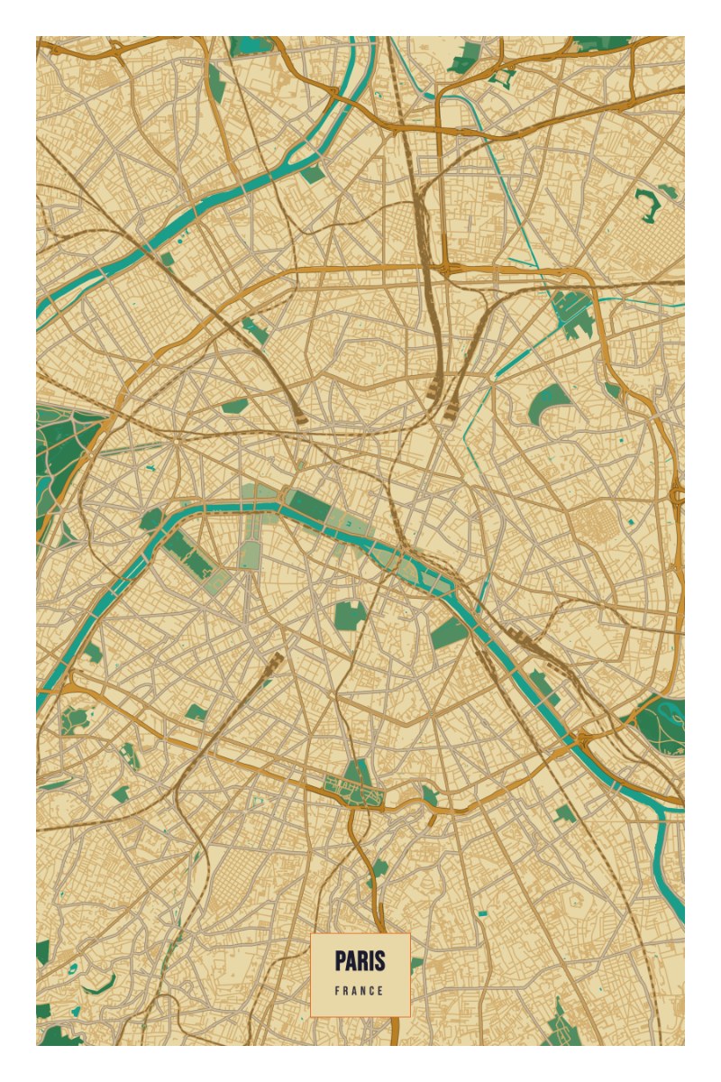 Paris map poster by Mapidoo
