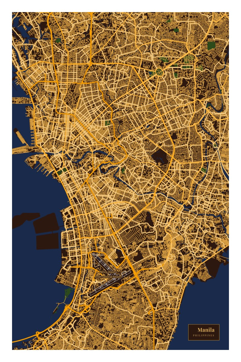 Manila map poster by Mapidoo